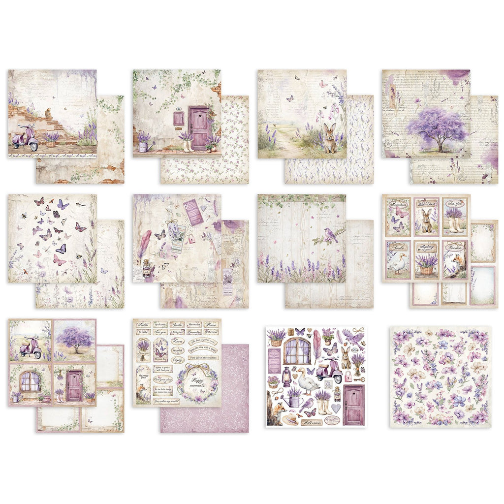 Stamperia Romantic Lavender 12x12 Paper sbbl155 pages