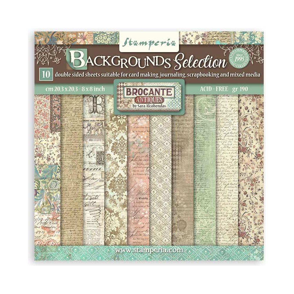 Stamperia Brocante Antiques Backgrounds Selection 8x8 Paper sbbs102