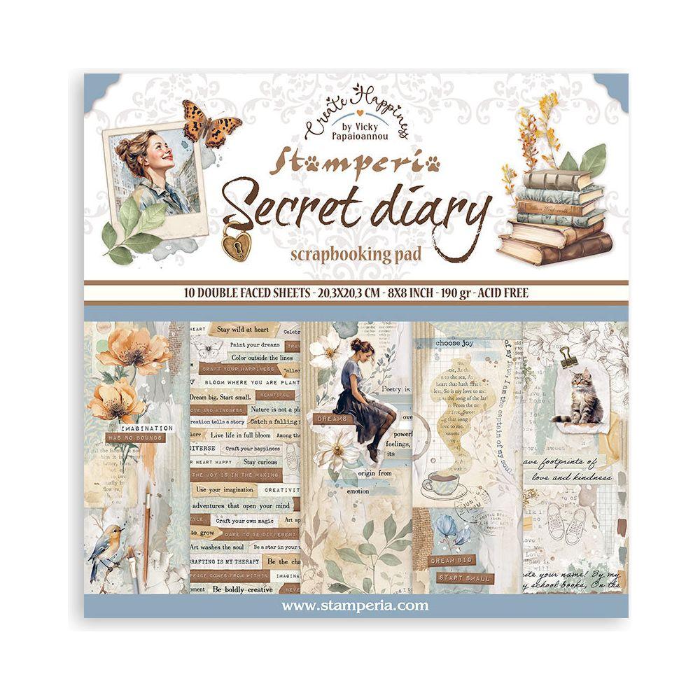 Stamperia Create Happiness Secret Diary 8x8 Paper sbbs103