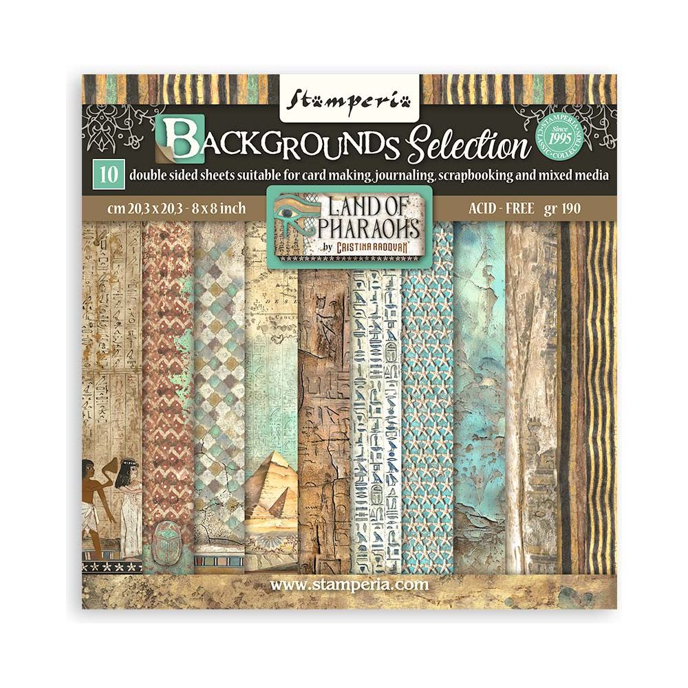 Stamperia Fortune Land Of Pharaohs Backgrounds Selection 8x8 Paper sbbs106