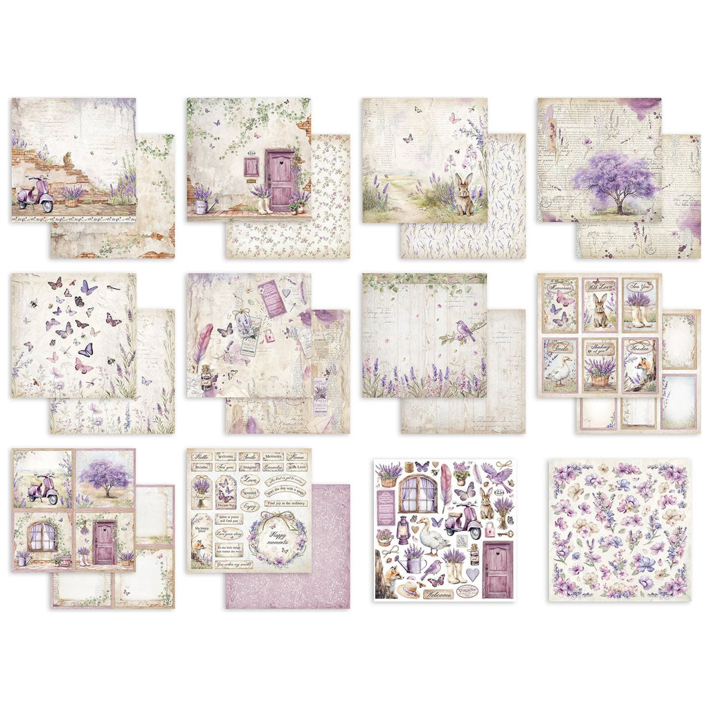 Stamperia Romantic Lavender 8x8 Paper sbbs108 pages