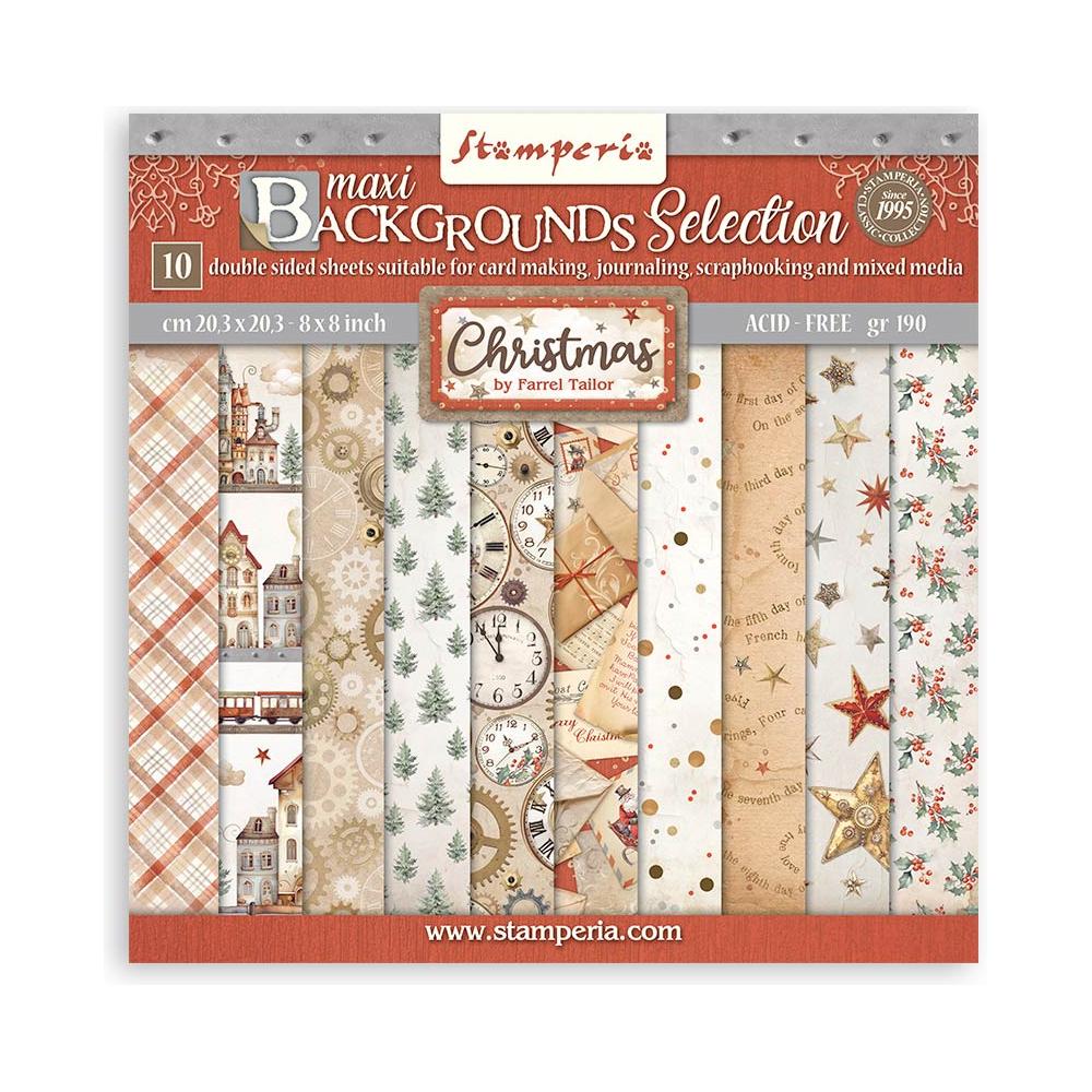 Stamperia Gear Up For Christmas Backgrounds 8x8 Paper sbbs111