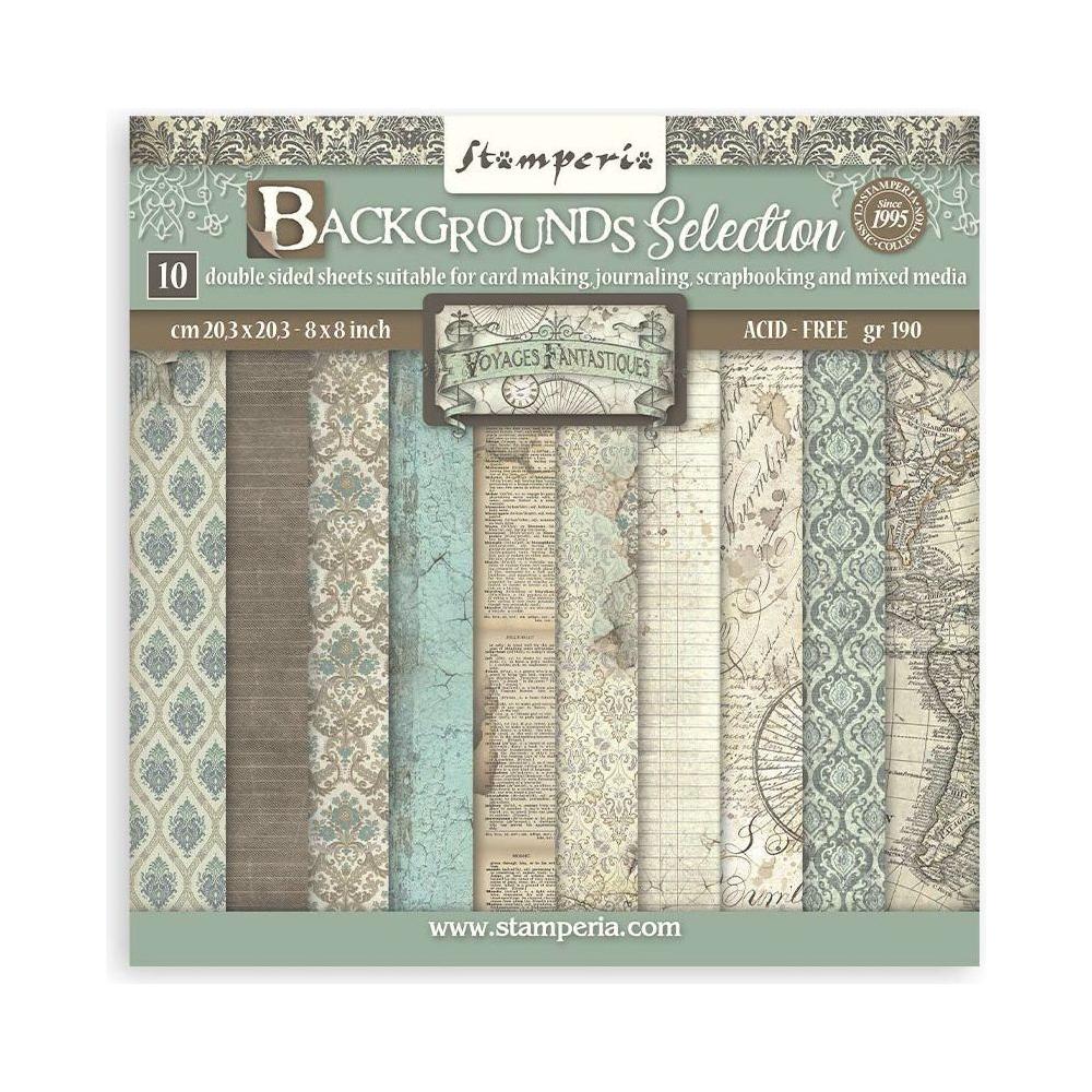 Stamperia Voyages Fantastiques Backgrounds 8x8 Paper Pad sbbs97