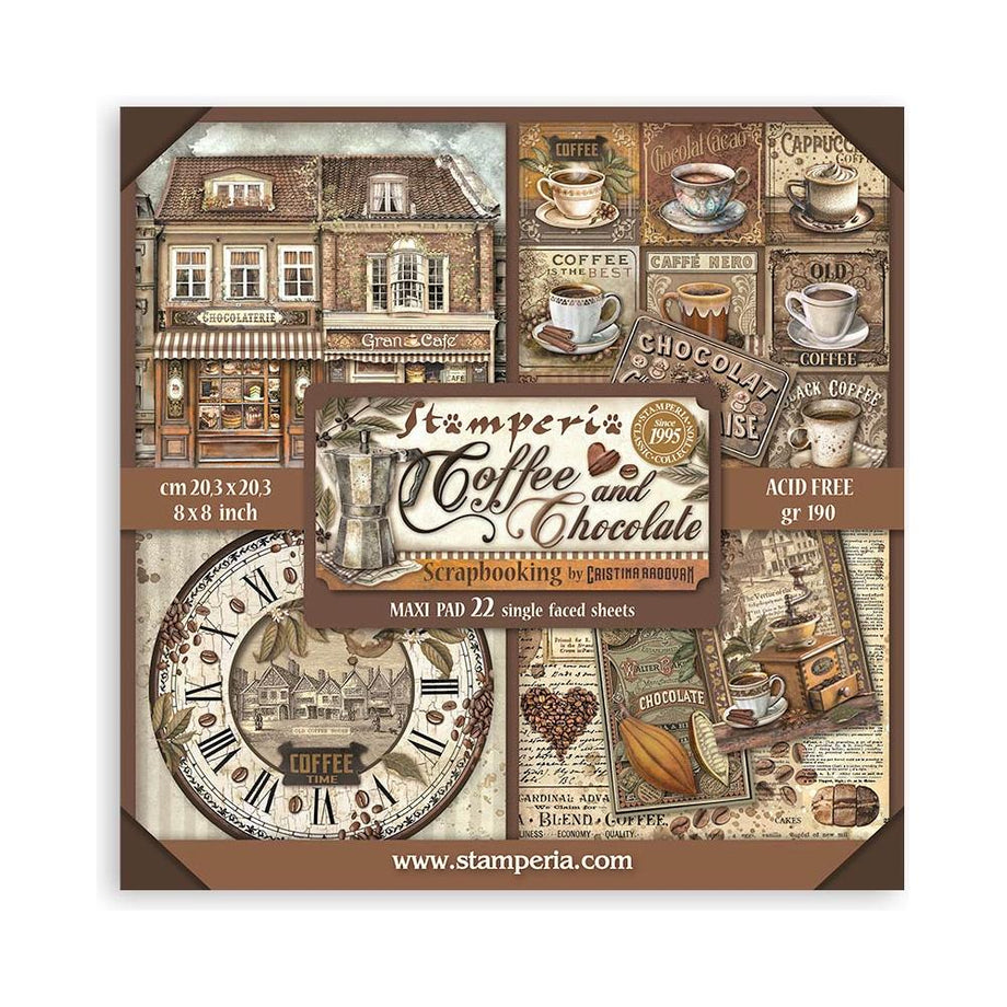 Stamperia Coffee And Chocolate 8x8 Single-Sided Paper sbbsxb01