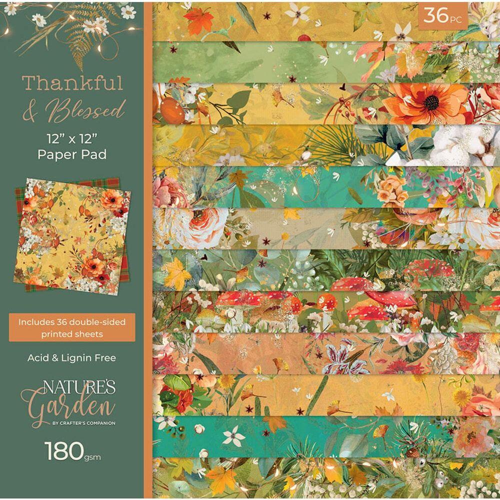 Crafter's Companion Thankful And Blessed 12 x 12 Paper Pad ng-tab-pad12