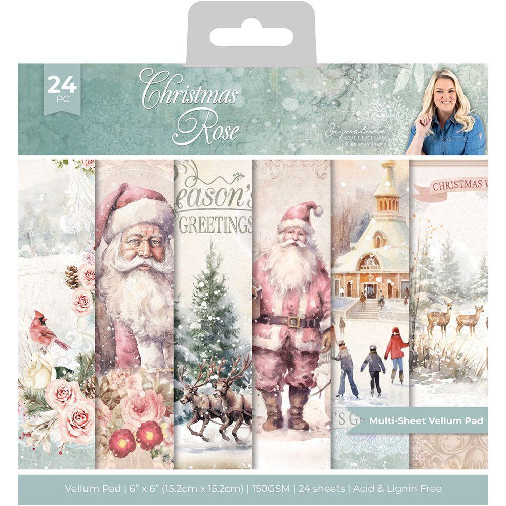 Crafter's Companion Christmas Rose 6 x 6 Vellum Pad s-cr-velpad6