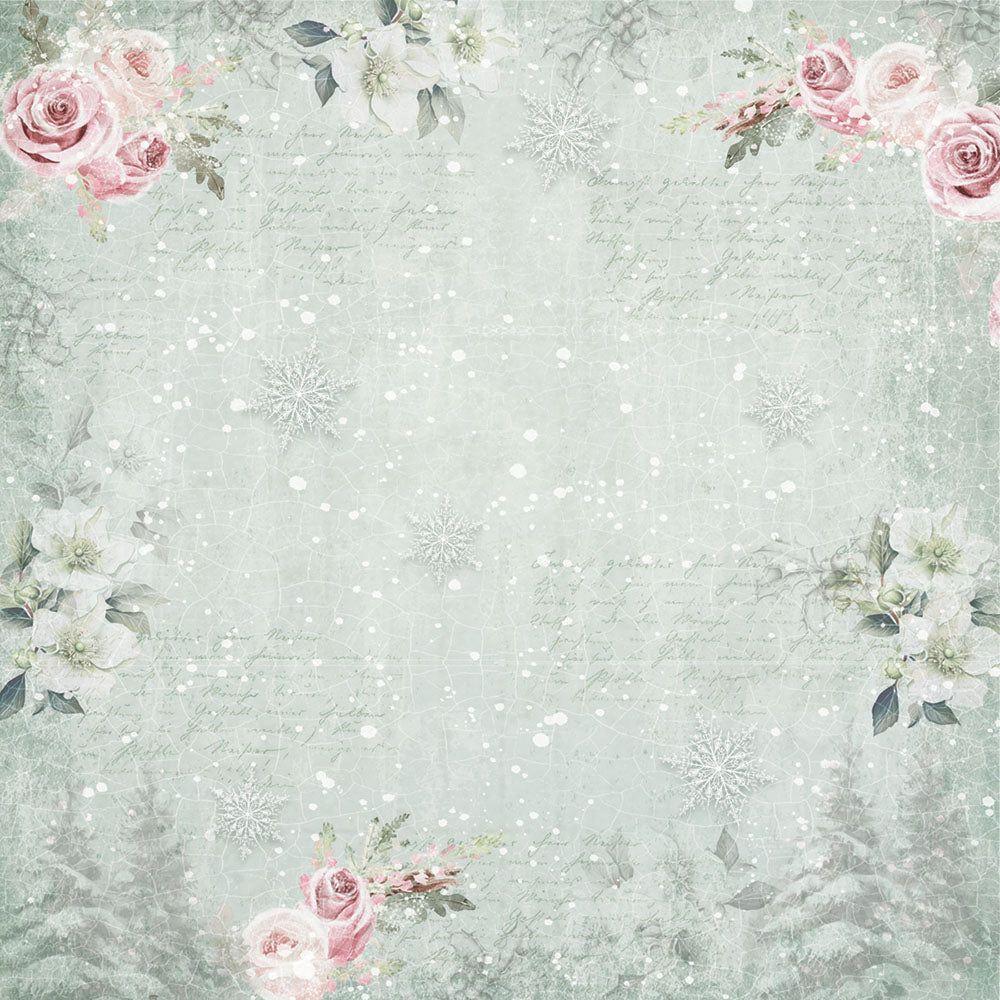 Crafter's Companion Christmas Rose 6 x 6 Vellum Pad s-cr-velpad6 Yuletide Flurries Scene