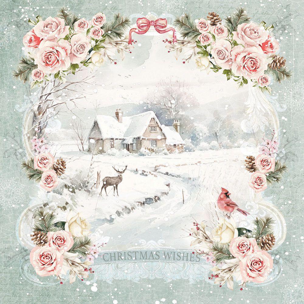 Crafter's Companion Christmas Rose 6 x 6 Vellum Pad s-cr-velpad6 Snowy Cottage