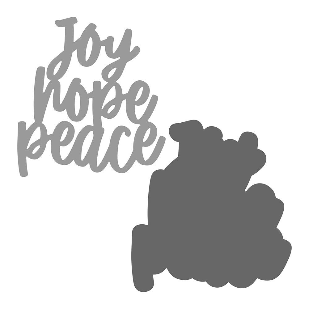 PhotoPlay Joy Hope Peace Large Phrase And Shadow Dies sis4180 Detailed Product View