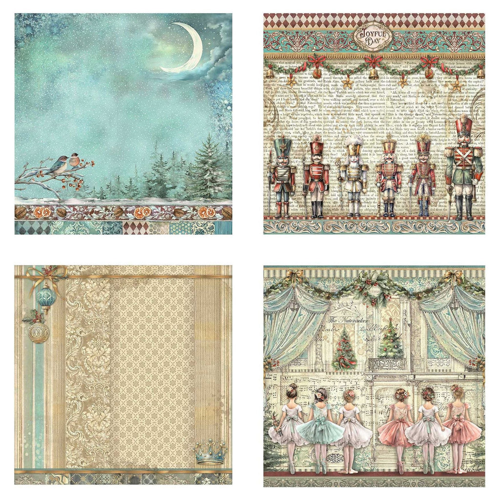 Stamperia The Nutcracker 12x12 Fabric Sheets sbplt33 sheets