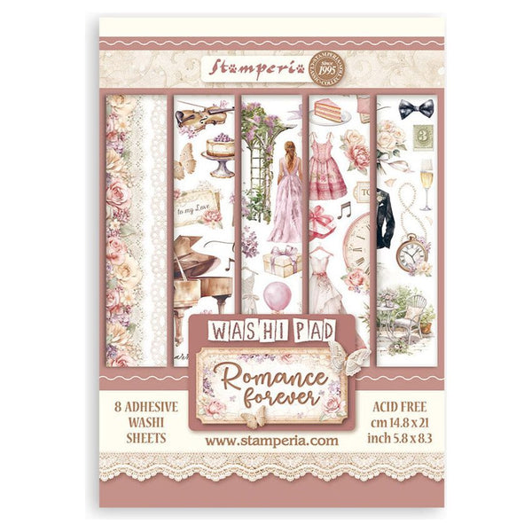 Stamperia Romance Forever Washi Pad Sheets A5 sbw02