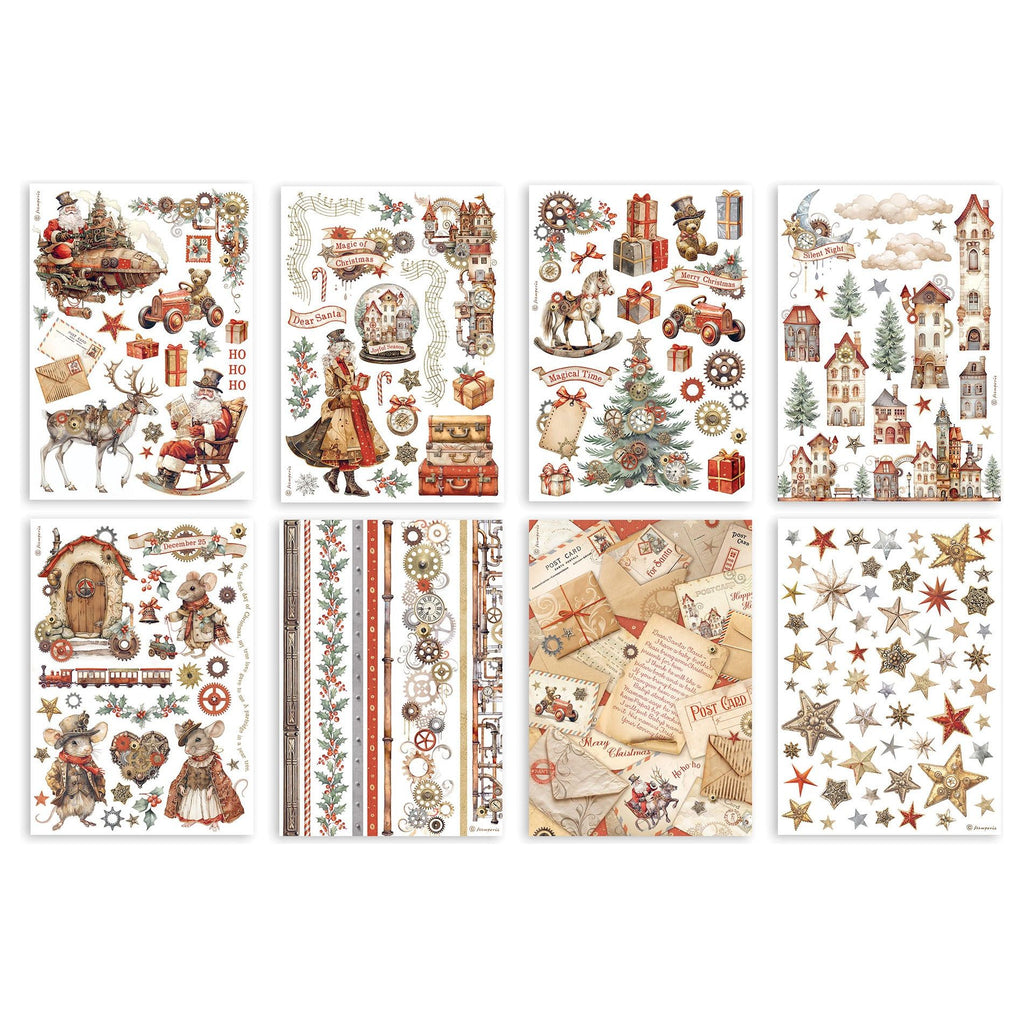 Stamperia Gear Up For Christmas Washi Pad A5 sbw09 pages