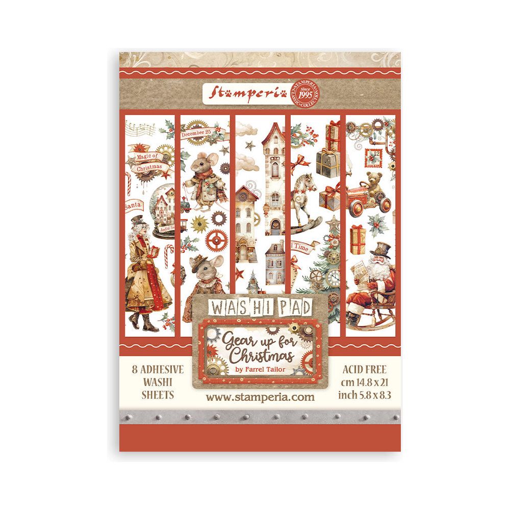 Stamperia Gear Up For Christmas Washi Pad A5 sbw09