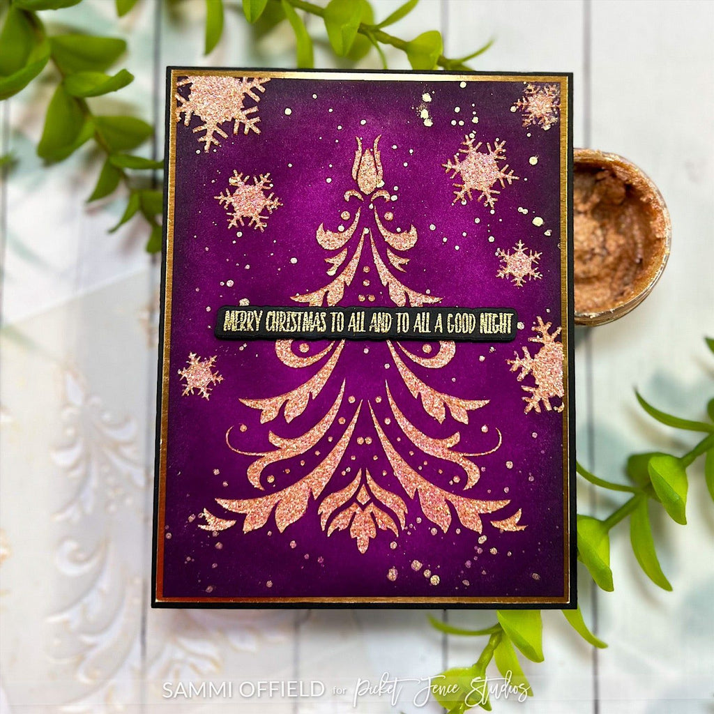 Picket Fence Studios Fancy Christmas Tree Blending Stencils sc-319 merry