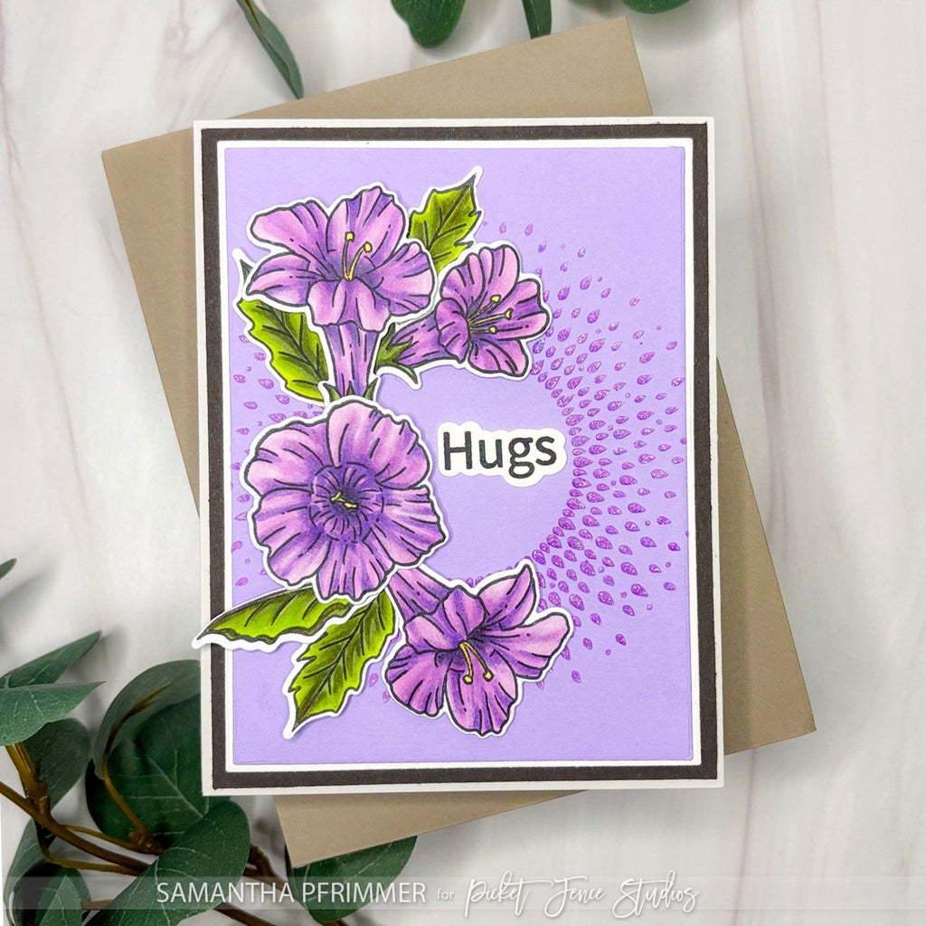 Picket Fence Studios Make the World Shimmer A2 Stencil sc-441 hugs