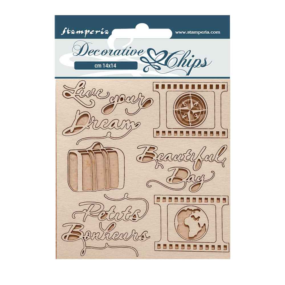 Stamperia Create Happiness Oh La La Live Your Dream Decorative Chips scb166