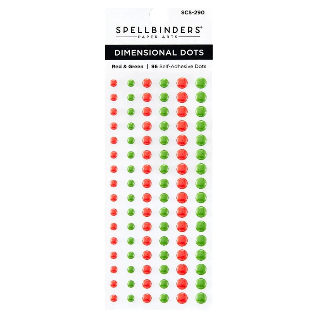 SCS-290 Spellbinders Dimensional Red and Green Enamel Dots