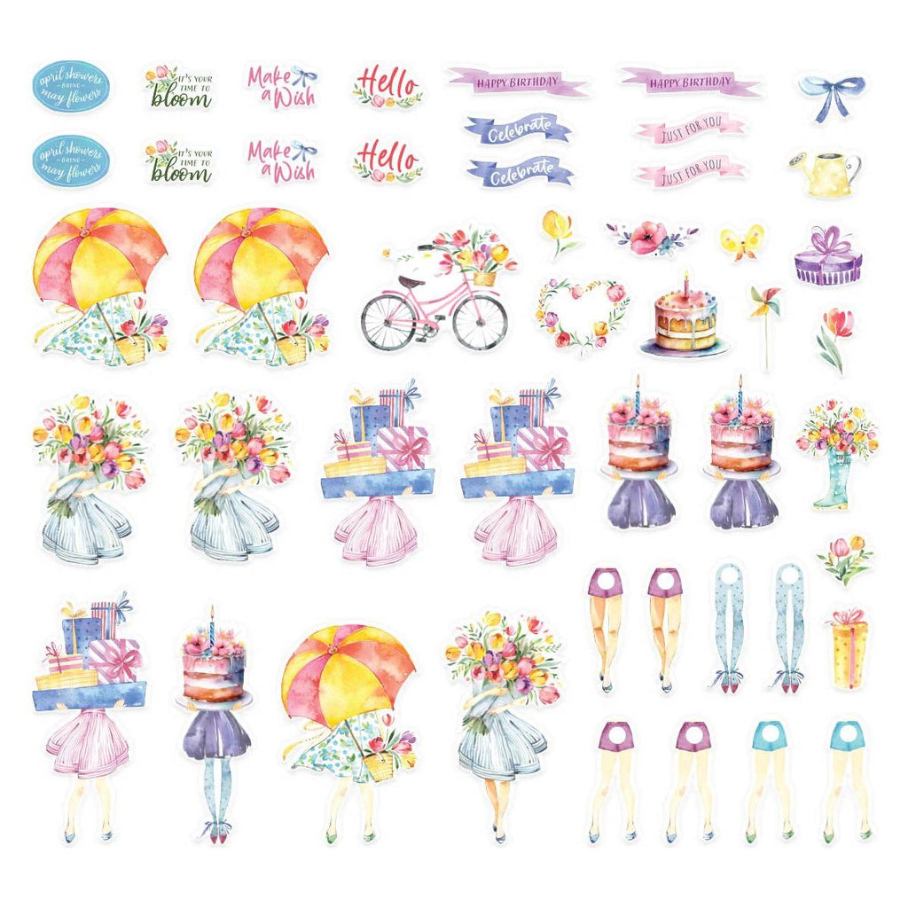 scs-329 Spellbinders Dancin' Watercolor Celebrations Printed Die Cuts product image