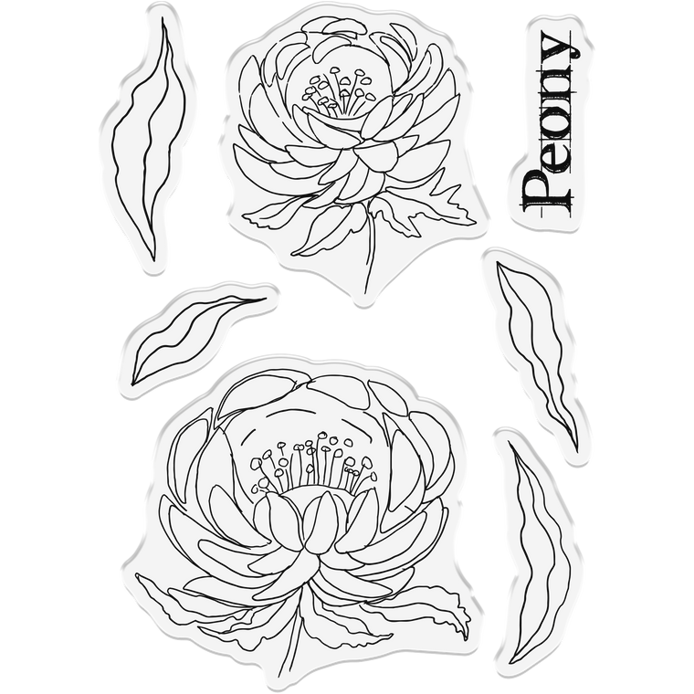 Crafter's Companion Perfect Peony Clear Stamps sd-wf-stp-pepe stamp outlines