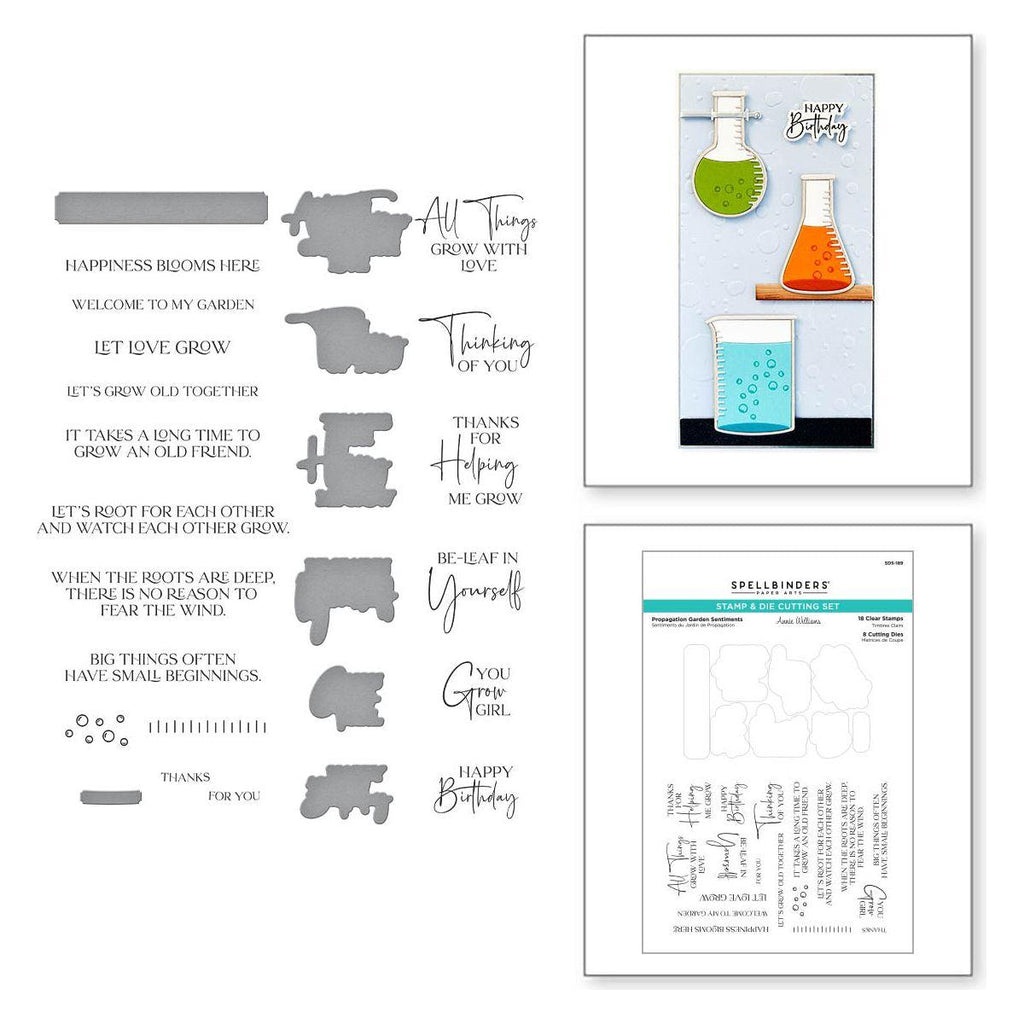 Spellbinders Propagation Garden Sentiments Stamp and Die Cutting Set sds-189 product image