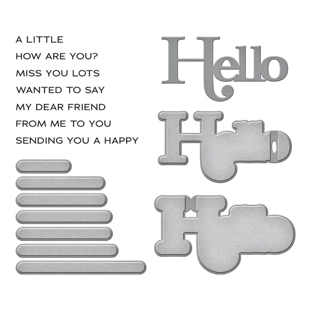 Spellbinders A Little Hello Sentiments Clear Stamp and Die Set sds-191