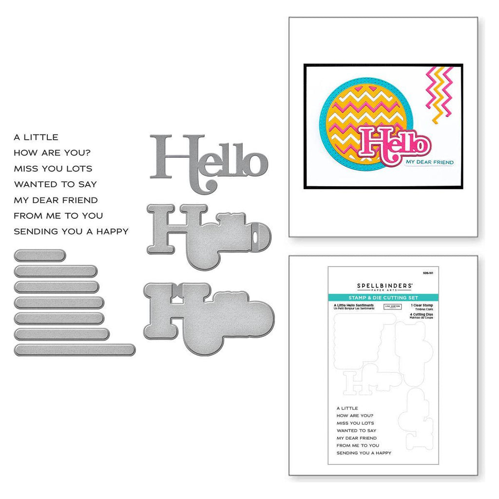 Spellbinders A Little Hello Sentiments Clear Stamp and Die Set sds-191 product image