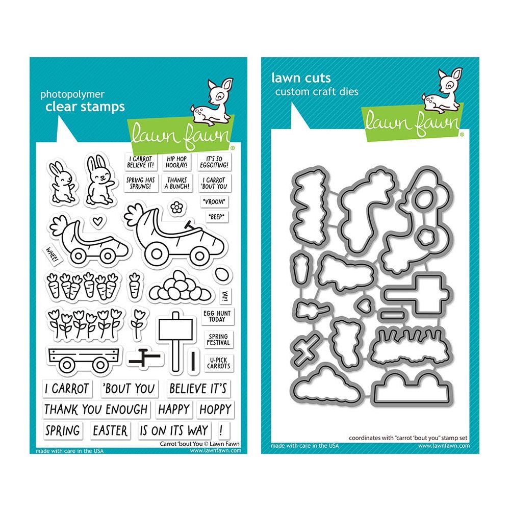 Lawn Fawn Carrot 'bout You Clear Stamps and Dies