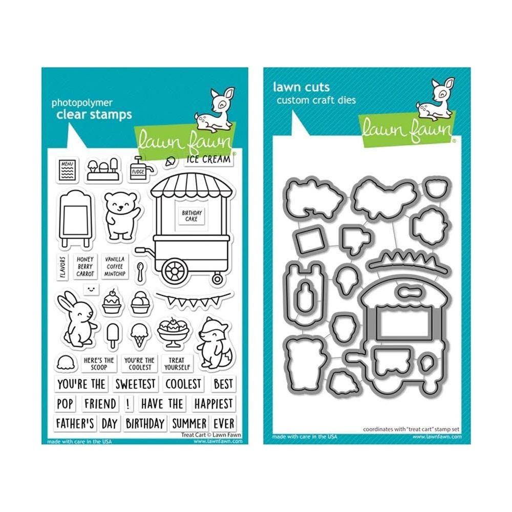 Lawn Fawn Treat Cart Clear Stamps and Dies Set