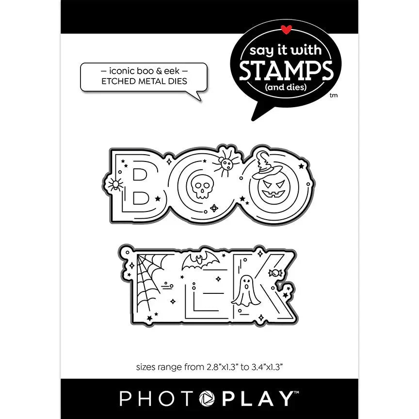 PhotoPlay Iconic Boo And Eek Stamps And Dies Bundle Wafer Dies