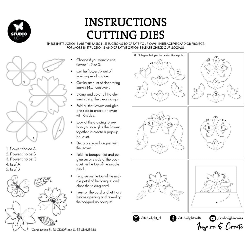 Studio Light Floral Pop-Up Dies Essentials sl-es-cd807 instructions