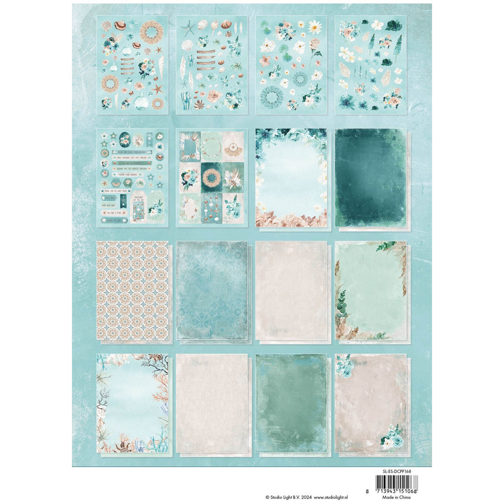 Studio Light Ocean Boho Die-Cut Designer Paper Pad sl-es-dcpp168 package back