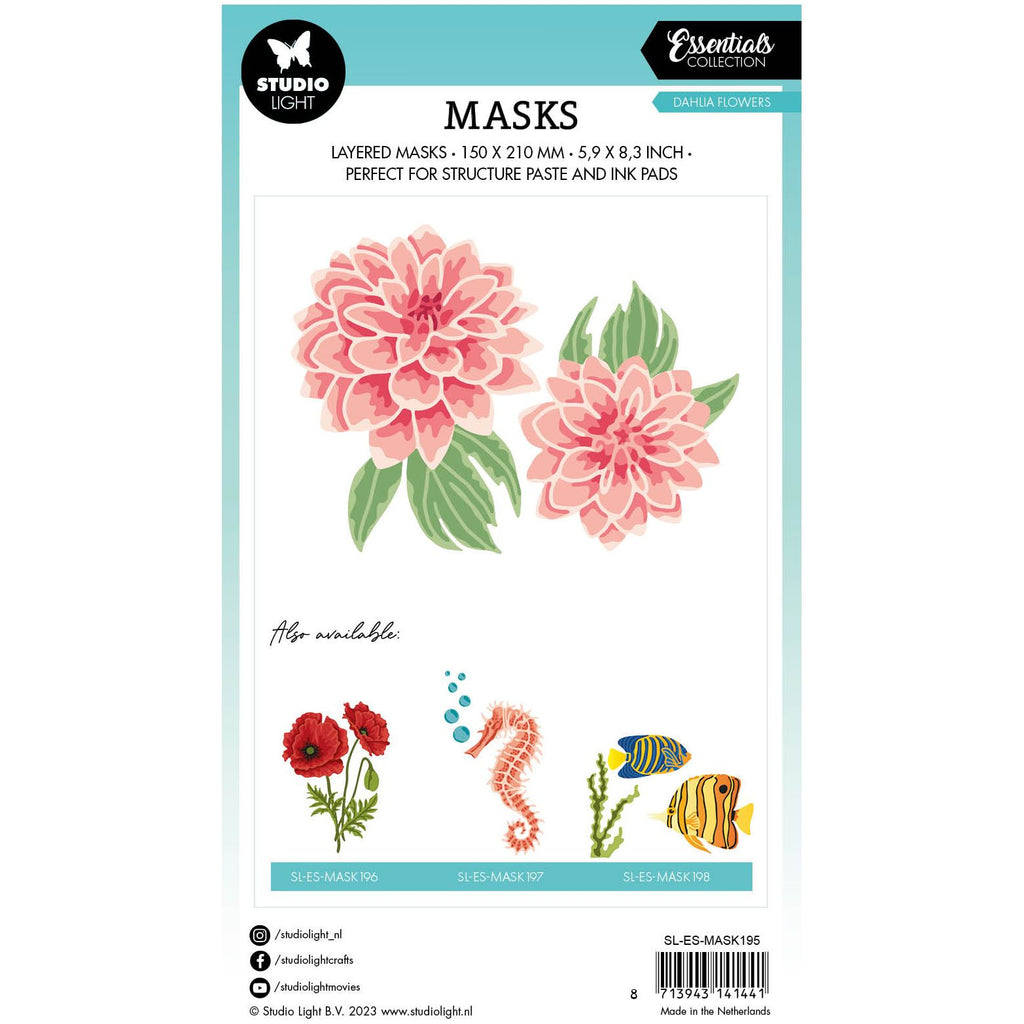 Studio Light Dahlia Flowers Stencil sl-es-mask195 layered image