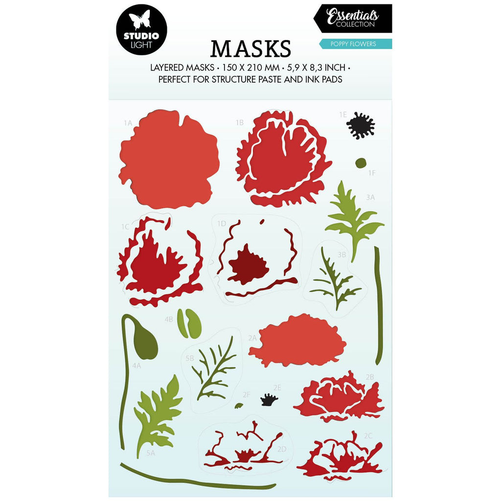 Studio Light Poppy Flowers Stencil sl-es-mask196