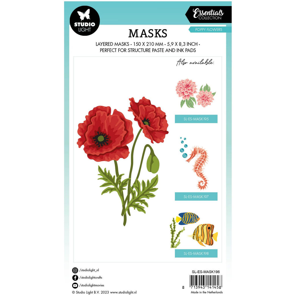 Studio Light Poppy Flowers Stencil sl-es-mask196 layered sample