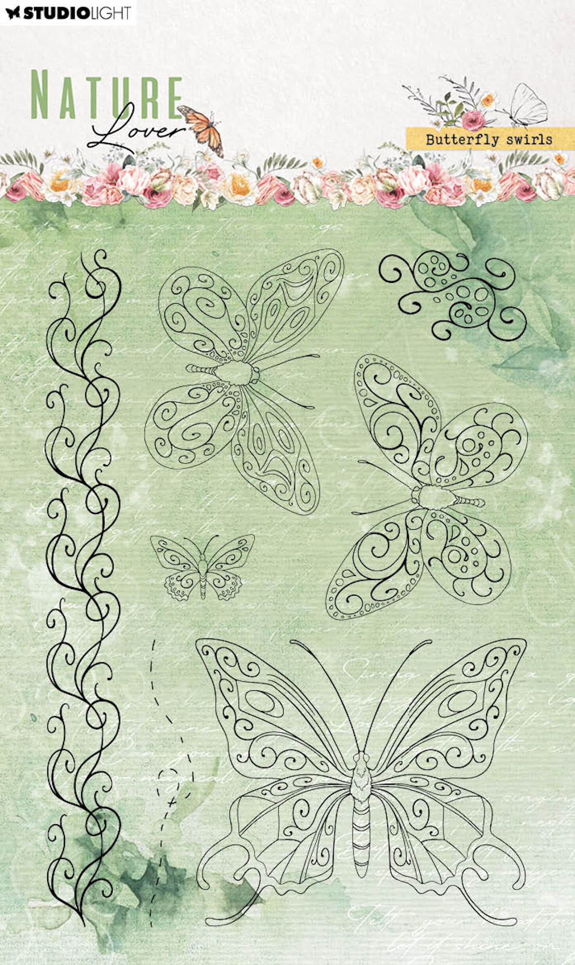 Studio Light Butterfly Swirls Clear Stamps sl-nl-stamp591