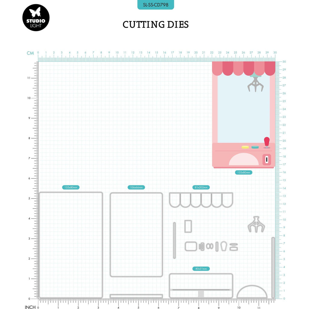 Studio Light Claw Machine Dies Sweet Stories sl-ss-cd798 line art