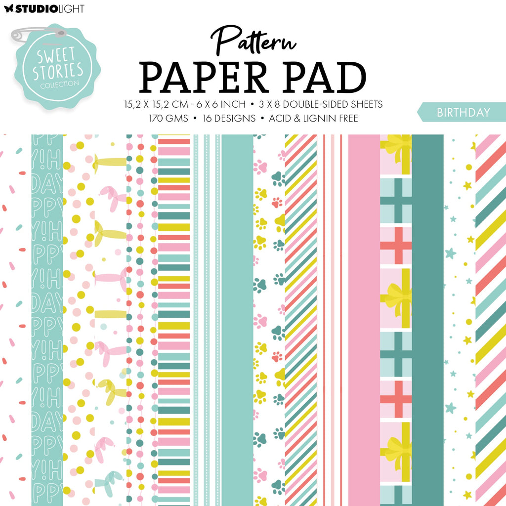 Studio Light Birthday Sweet Stories Pattern 6x6 Paper Pad sl-ss-ppp180