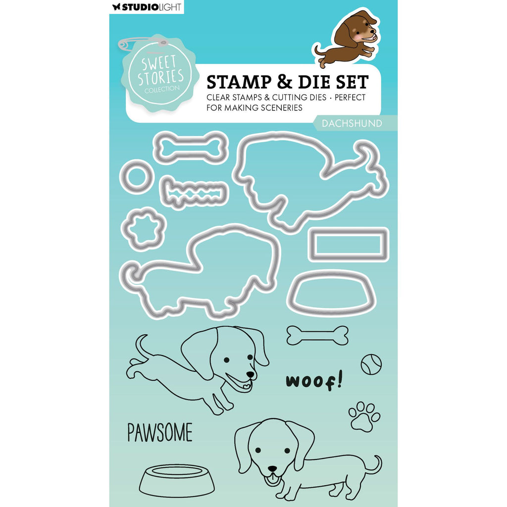 Studio Light Dachsund Sweet Stories Stamp & Die Set sl-ss-scd78