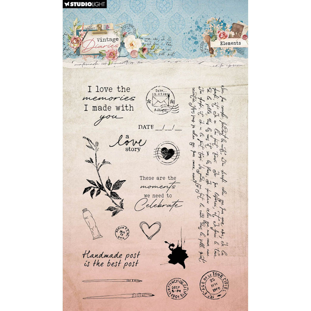 Studio Light Elements Vintage Diaries Clear Stamps sl-vd-stamp655