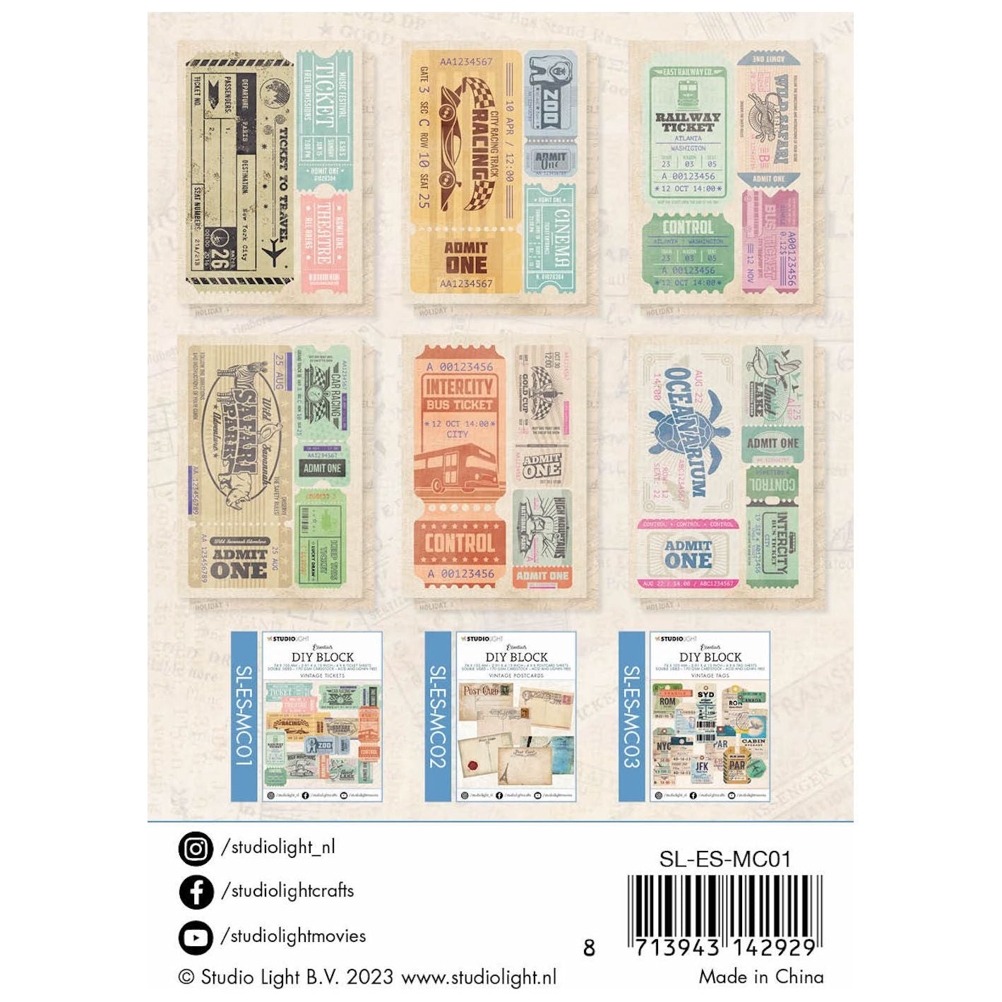 Studio Light - Essentials Small Postal Stamp Envelopes Stamps & Dies