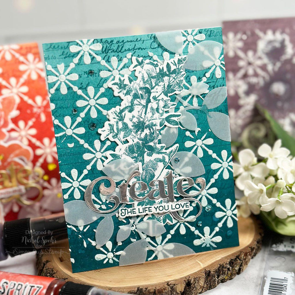 Tim Holtz Peacock Feathers Distress Spritz tdu86390 Elegant Monochromatic Cards | color-code:ALT09