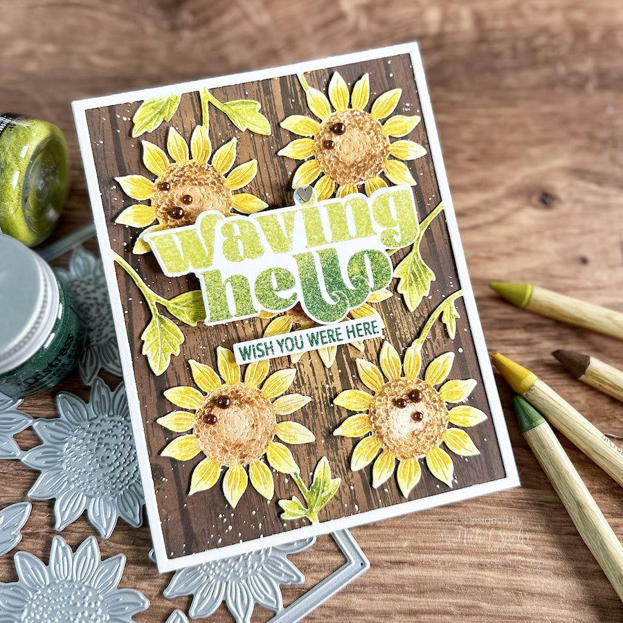 Tim Holtz Distress Watercolor Pencils SET 3 Ranger tdh76643 Watercolored Sunflower Card | color-code:ALT2