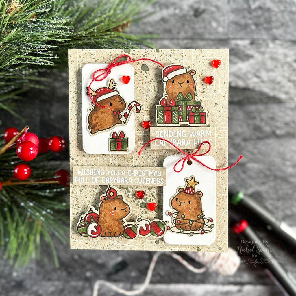 Mama Elephant A Capybara Christmas Creative Cuts Steel Dies christmas card