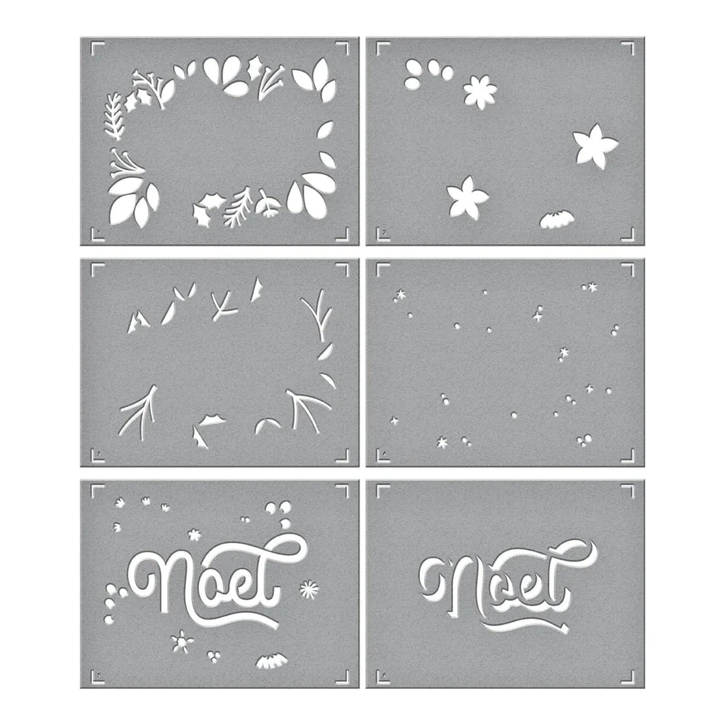 Spellbinders Layered Noel Foliage Stencil and Etched Die Set BD-0777