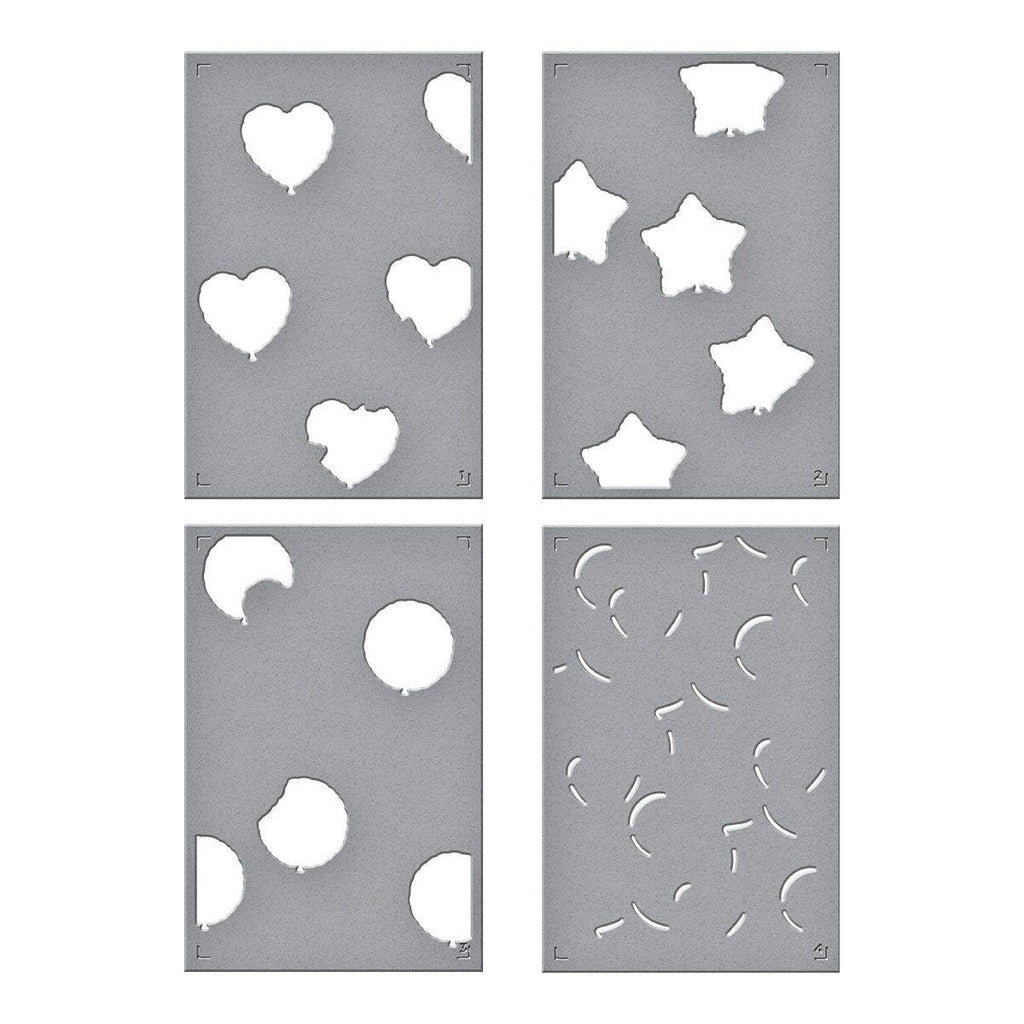 Spellbinders Party Balloons 3D Embossing Folder and Stencil Set bd-0883 stencils