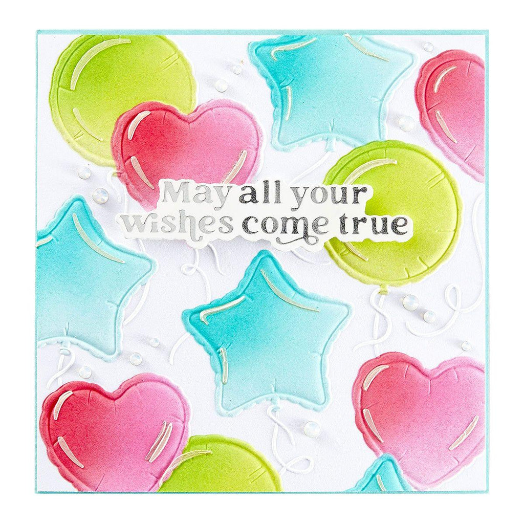 Spellbinders Layered Party Balloons Stencils stn-089 wishes come true