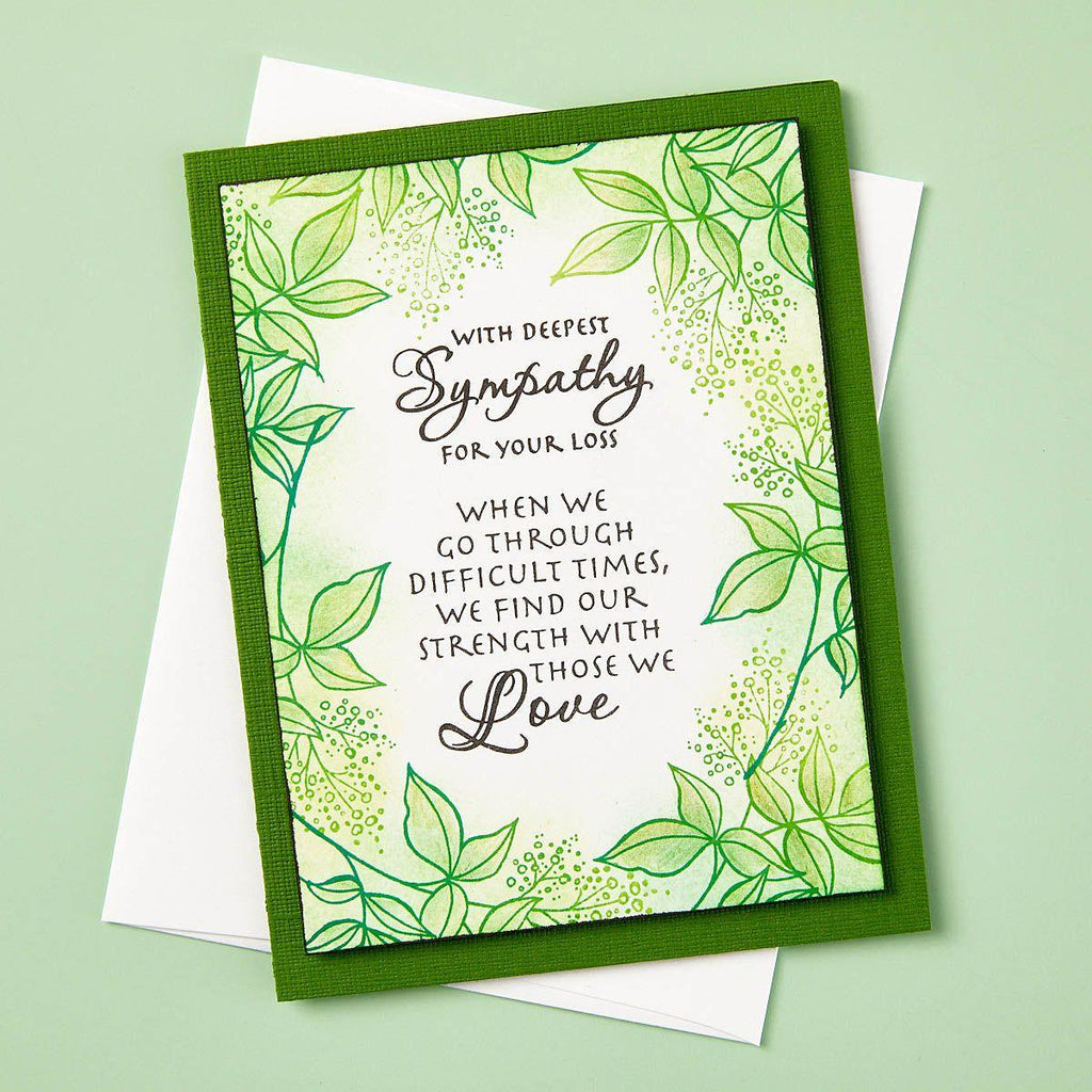 Stampendous Sincere Sentiments Clear Stamps stp-225 green background