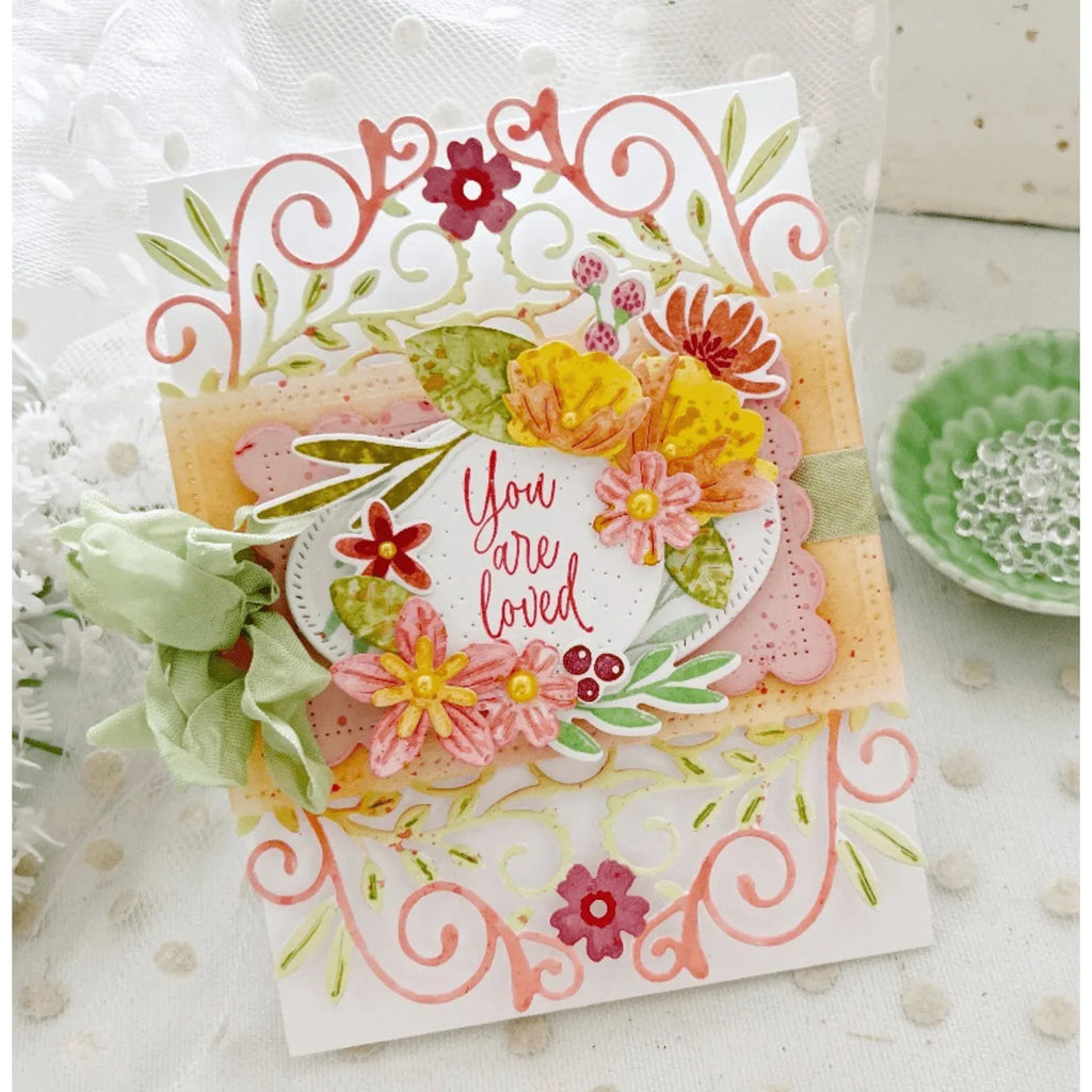 Papertrey Ink Extravagant Floral Frames Dies pti-0738 you are loved | color-code:ALT01