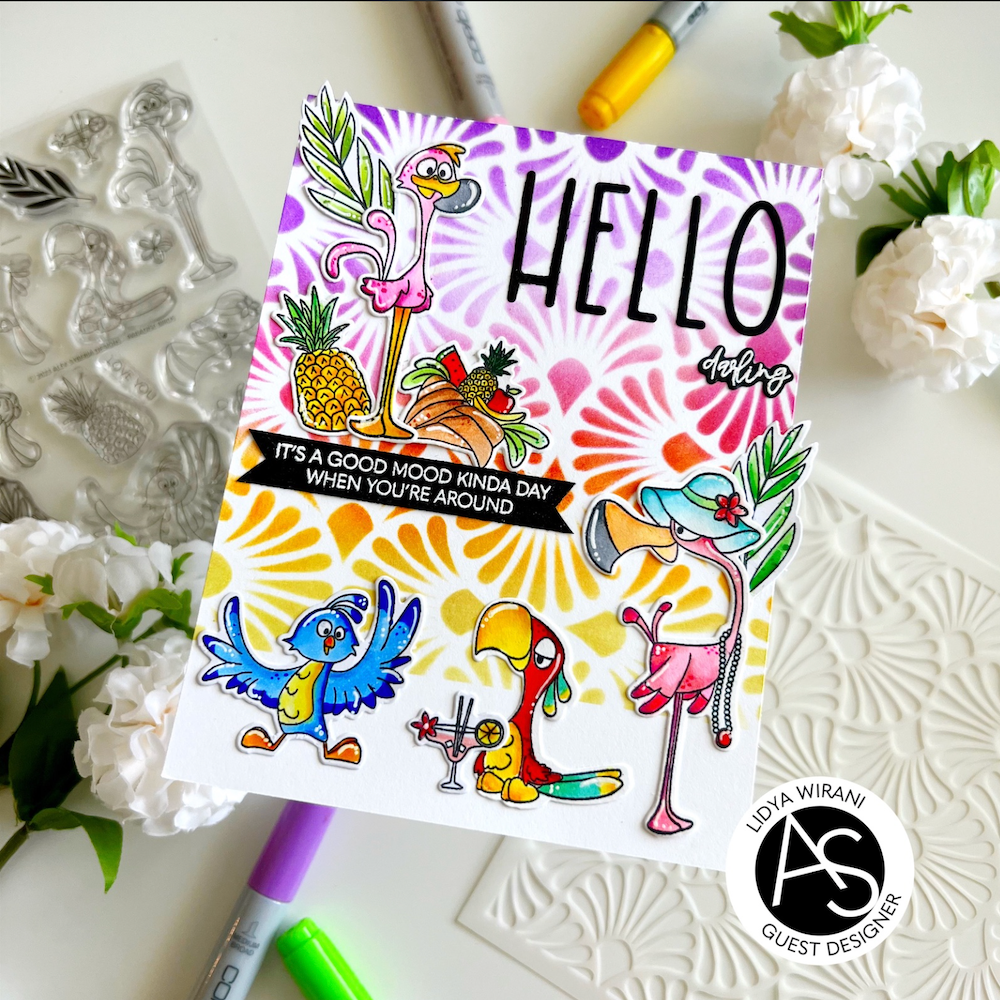 Alex Syberia Designs Paradise Birds Clear Stamp Set asdsta59 Hello