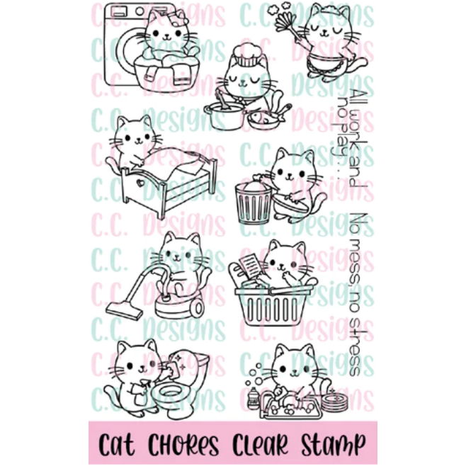 C.C. Designs Cat Chores Stamp Set ccd0327